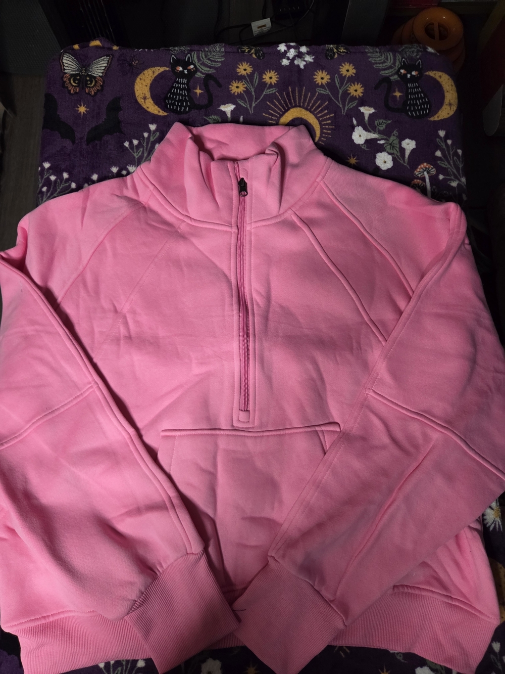 Women’s Pink Quarter-Zip Pullover Sweatshirt